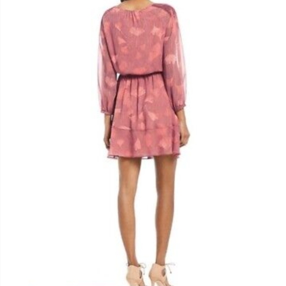 NWOT Women’s Halston Pintucked Georgette Blouson Dress - Picture 2 of 8